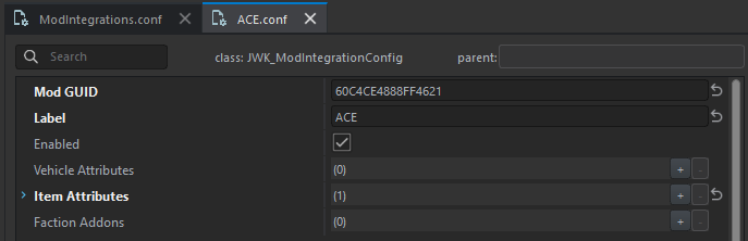 Mod integration config