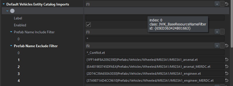 Prefab filters example