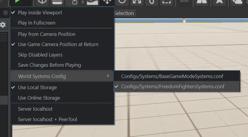 Selecting systems config